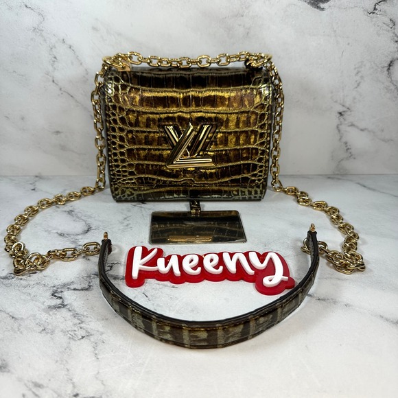 Louis Vuitton Alligator Twist Bag PM Mini Monogram Crossbody Gold Crocodile LV - Picture 2 of 16